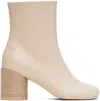 Mm6 Maison Margiela Beige Anatomic Ankle Boots In T2084 Shifting Sand