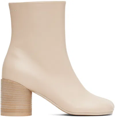 MM6 MAISON MARGIELA BEIGE ANATOMIC ANKLE BOOTS