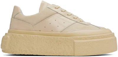 Mm6 Maison Margiela Beige Chunky Gambetta Sneakers In Ha539 Putty/tapioca