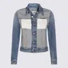 Mm6 Maison Margiela Casual Jacket With Long Sleeves And Contrast Panels In Blue