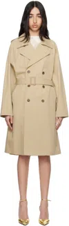 Mm6 Maison Margiela Beige Cotton Gabardine Trench Coat In 113 Beige