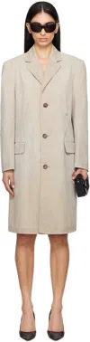 Mm6 Maison Margiela Beige Cotton Gabardine Trench Coat In Burgundy