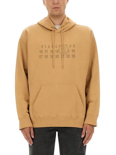 MM6 MAISON MARGIELA MM6 MAISON MARGIELA BEIGE COTTON SWEATSHIRTS