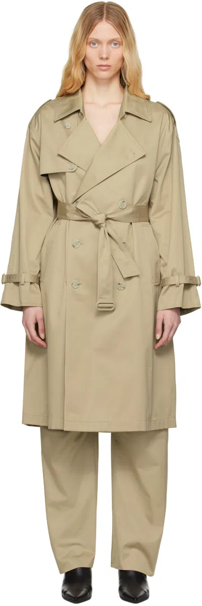 Mm6 Maison Margiela Beige Dual Wear Light Cotton Twill Trench Coat In 115 Sand