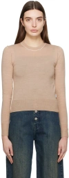 Mm6 Maison Margiela Beige Exposed Seam Sweater In 119 Beige