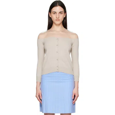 Mm6 Maison Margiela Beige Knit Cardigan