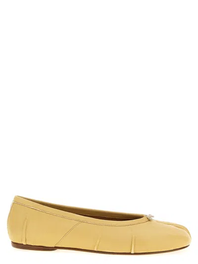 Mm6 Maison Margiela Beige Leather Ballet Fltas