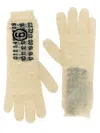 Mm6 Maison Margiela Mm6 By Maison Margiela Numeric Signature Gloves In Neutral