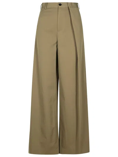 MM6 MAISON MARGIELA BEIGE POLYESTER BLEND TROUSERS