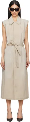 Mm6 Maison Margiela Paint Splatter Belted Gabardine Vest In Neutral