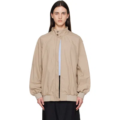 Mm6 Maison Margiela Beige Sports Jacket In Animal Print