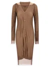 Mm6 Maison Margiela Beige Trapped Double Layer Dress In Multi