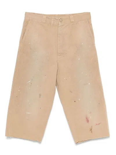 MM6 MAISON MARGIELA BEIGE TROUSERS WITH A PAINT EFFECT