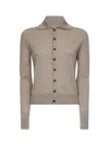 Mm6 Maison Margiela Beige Virgin Wool Blend Cardigan With Patches