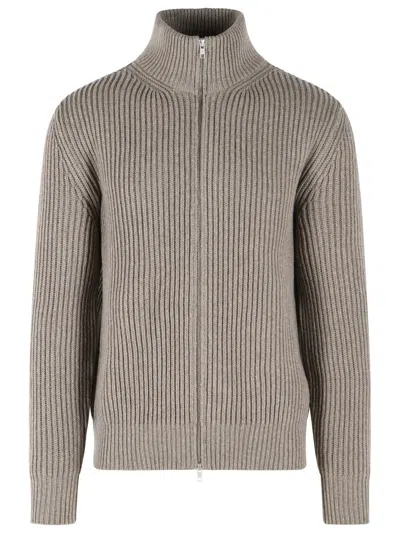 Mm6 Maison Margiela Beige Wool Blend Cardigan