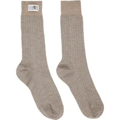 Mm6 Maison Margiela Beige Wool Blend Socks In Neutral