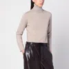 Mm6 Maison Margiela Beige Wool Blend Turtleneck Sweater In Gray