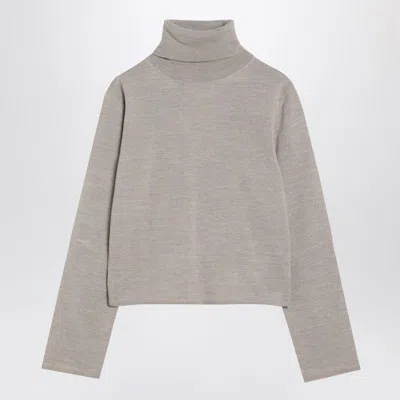 MM6 MAISON MARGIELA MM6 MAISON MARGIELA  BEIGE WOOL BLEND TURTLENECK SWEATER