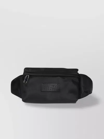Mm6 Maison Margiela Belt Bags With Adjustable Strap And Front Zip Pocket In Black