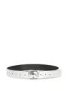 Mm6 Maison Margiela 3.5 Cm Belt With Multiple Holes In White