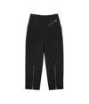 Mm6 Maison Margiela Pantalone Black Wool Blend Twill Pant With Zippered Ankle In Black