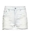 Mm6 Maison Margiela Distressed Denim Shorts In White