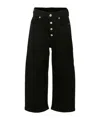 Mm6 Maison Margiela Teen Elasticated-waist Wide-leg Jeans In Black