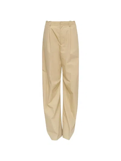 Mm6 Maison Margiela Belt Loops Wide Tailored Trousers In Neutral