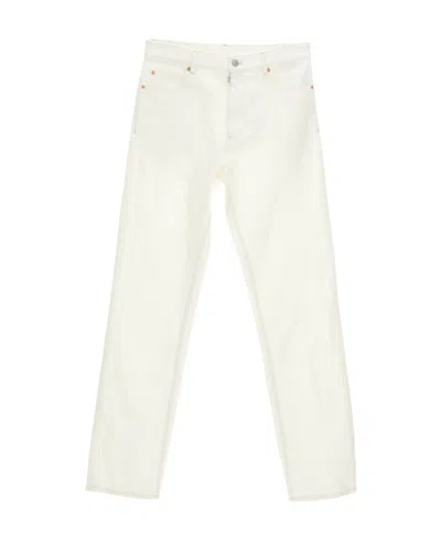 Mm6 Maison Margiela Belt Ring Denim Trousers In White