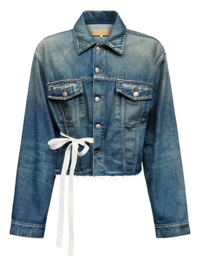 Mm6 Maison Margiela Belted Denim Jacket
