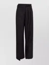 Mm6 Maison Margiela Belted High-rise Flared Wool Trousers In Black