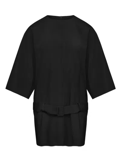 Mm6 Maison Margiela Belted Mini Dress In Black