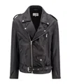 Mm6 Maison Margiela Mm6 By Maison Margiela Nylon Biker Jacket With Adjustable Belt And Multiple Pockets In Black