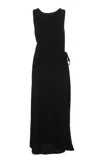 Mm6 Maison Margiela Belted Sleeveless Maxi Dress In Black