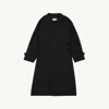 Mm6 Maison Margiela Belted Wool Trench Coat In Black