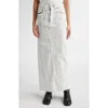 Mm6 Maison Margiela Hand-painted Denim Long Skirt In White