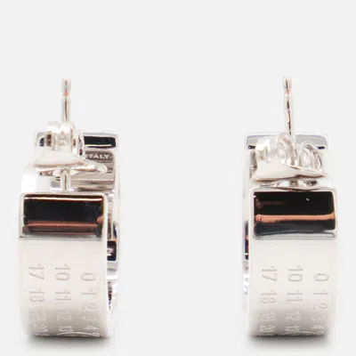 Mm6 Maison Margiela Silver Brass Earrings In White
