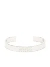 Mm6 Maison Margiela Numeric Engraved Cuff Bracelet In Polished Palladio