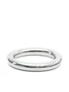 Mm6 Maison Margiela Silver Numeric Pattern Bangle Bracelet In White