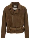 Mm6 Maison Margiela Biker Jacket Puffer Jackets Brown In Brown