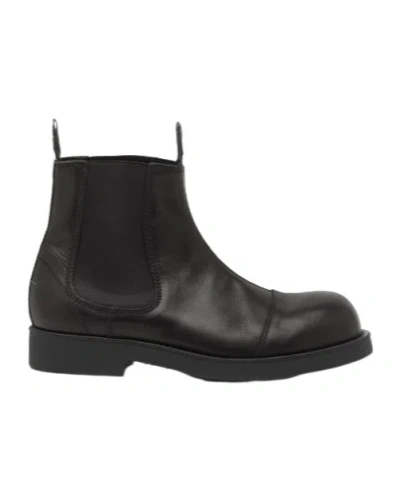 Mm6 Maison Margiela Biker Leather Chelsea Boots In Black