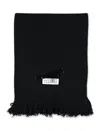 Mm6 Maison Margiela Rectangular Wool Scarf With Iconic Numeric Label In Black