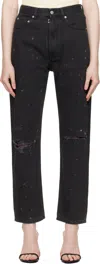 Mm6 Maison Margiela Mm6 By Maison Margiela High-waisted Jeans With Satin Side Stripes In Black