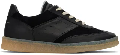 Mm6 Maison Margiela Black 6 Court Sneakers In T8013 Black