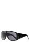 Mm6 Maison Margiela Rectangular Frame Shield Sunglasses In Black