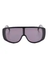 Mm6 Maison Margiela Rectangular Frame Shield Sunglasses In Gold