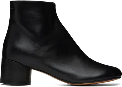 Mm6 Maison Margiela Black Anatomic Ankle Boots In T8013 Black