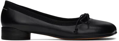 Mm6 Maison Margiela Black Anatomic Classic Ballerina Flats In T8013 Black