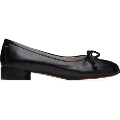 Mm6 Maison Margiela Black Anatomic Numeric Ballerina Flats In Multi
