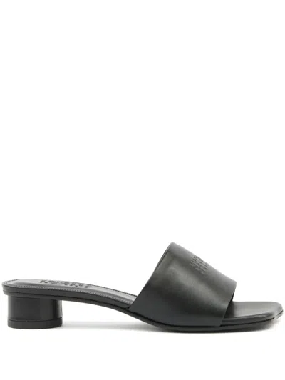 Mm6 Maison Margiela Black Anatomic Sandals With Low Heel